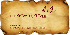 Lukács Györgyi névjegykártya